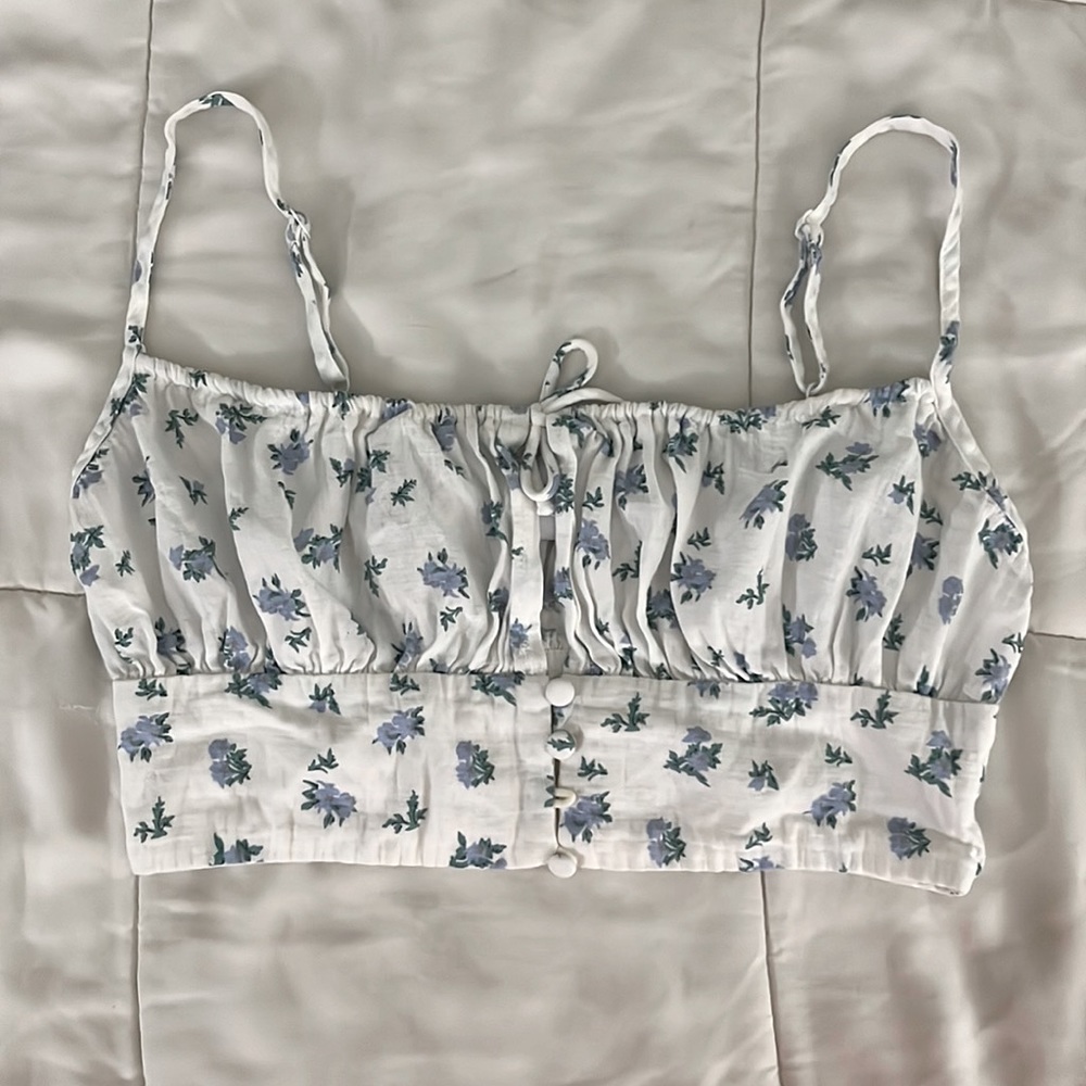 ~oh polly blue floral top